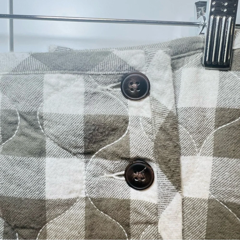 Madewell Quilted Flannel Mini Skirt in Gingham Check - Distant Surplus - 00 -NWT